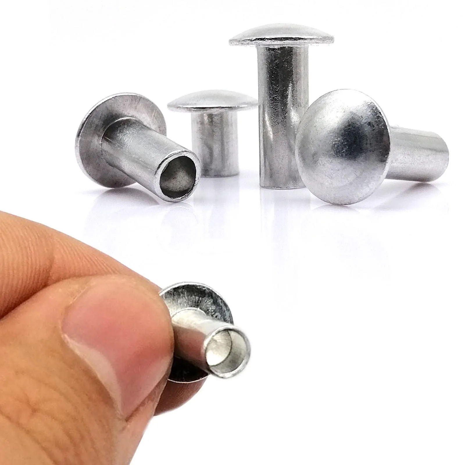 10/50pc M2 M2.5 M3 M4 M5 M6 GB873 Large Big Round Truss Head Half Semi Hollow Shank Aluminum Rivet Stem Diameter 2 2.5 3 4 5 6mm rivets and fasteners,rivets and screws