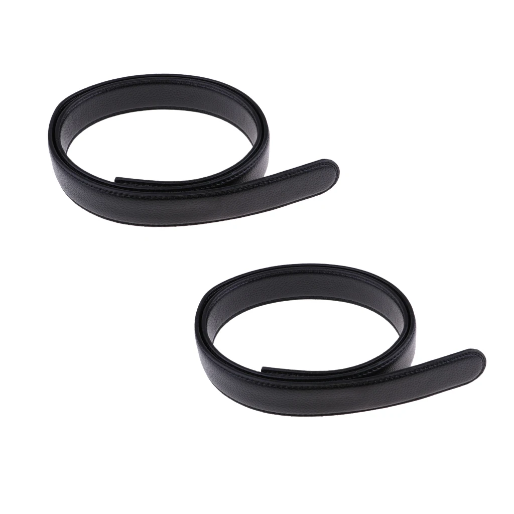 2 Pack Replacement PU Leather Belt Strap Without Buckle, Smooth Business Dress Casual Belts Strap - 3.5 cm/ 1.38 inch