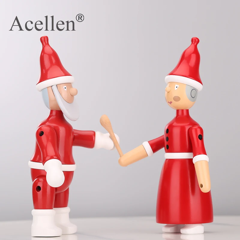 Nordic Decorative Santa Claus Wooden Figurine Kids Room Bedroom Living Room Home Decoration Accessories Ornaments Holiday Gift