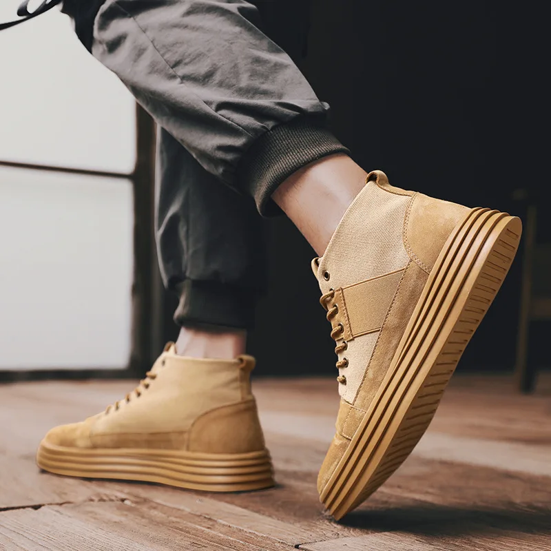 

MEN'S SHOES Winter Trendy Shoes Versatile Popular Brand Hight-top Sport Sneakers Autumn 2019 New Style Korean-style Men Work Sho
