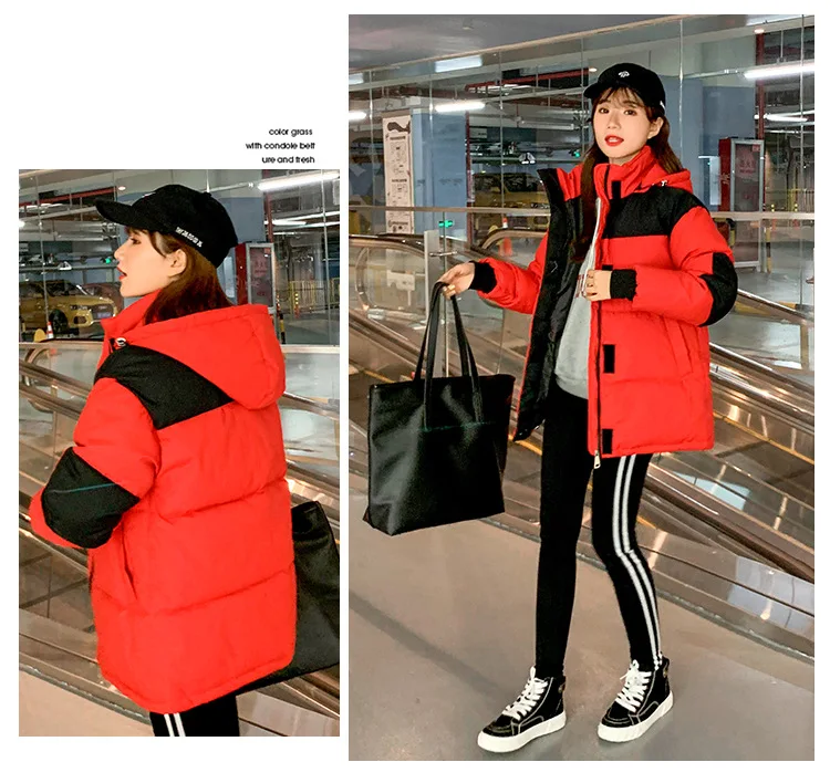 Стиль, пуховик, хлопковая стеганая одежда, Женская плотная Повседневная рабочая одежда в Корейском стиле, короткое хлопковое пальто, Студенческая женская одежда C