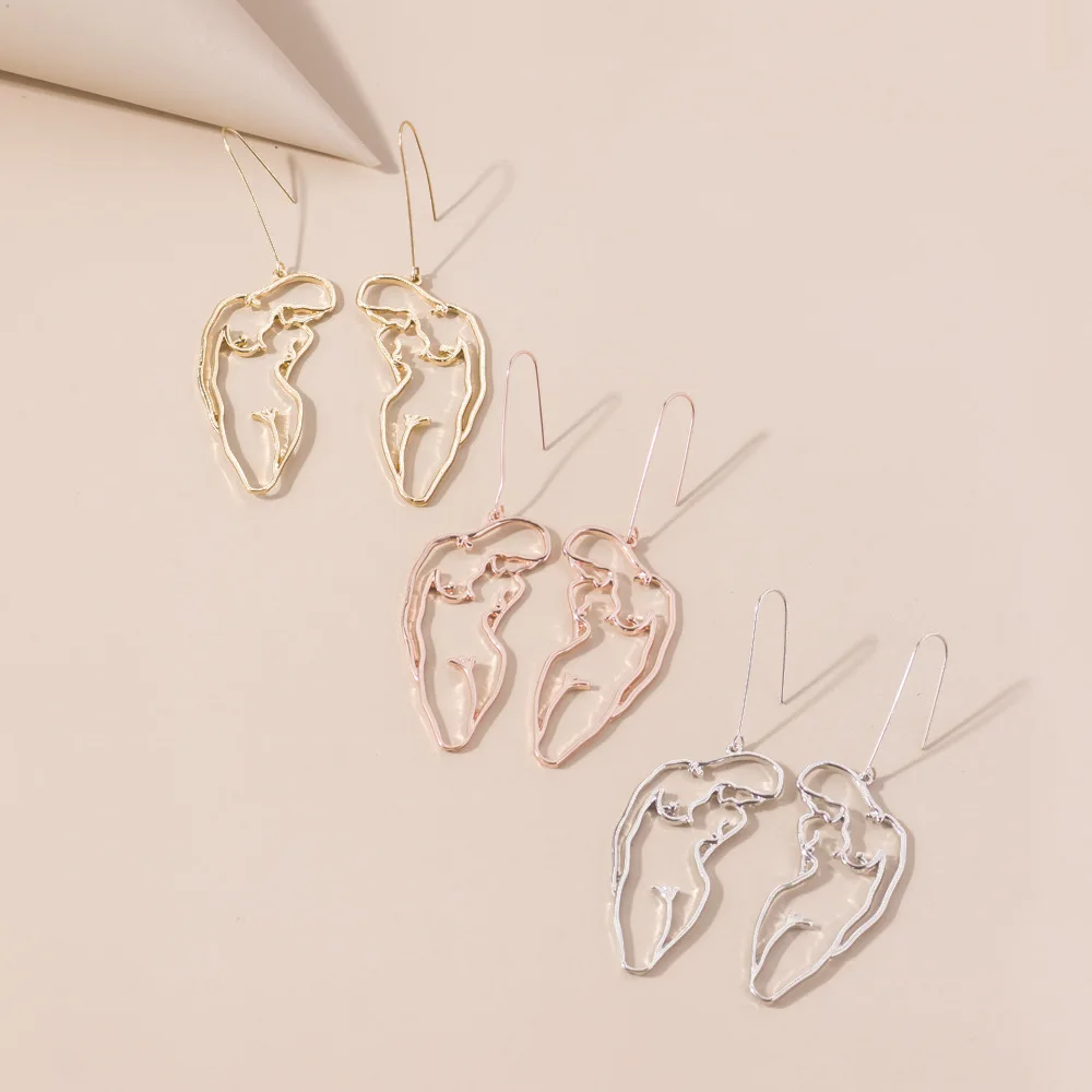 Drop Earrings VG 6YM Punk Style Body Drop Earrings For Women Retro Abstract Hollow Out Statement Hand Metal Fashion Dangle Earring Jewelry