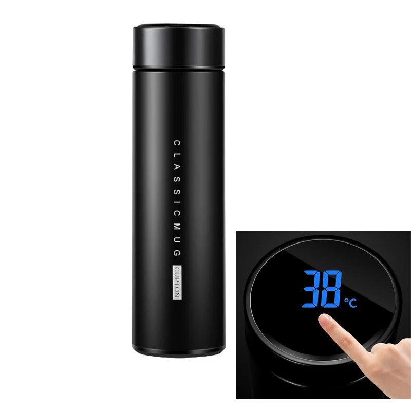 Online Nuevo 304 de acero inoxidable inteligente de aislamiento térmico botella de vacío termo taza de café taza de visualización de temperatura 500ml