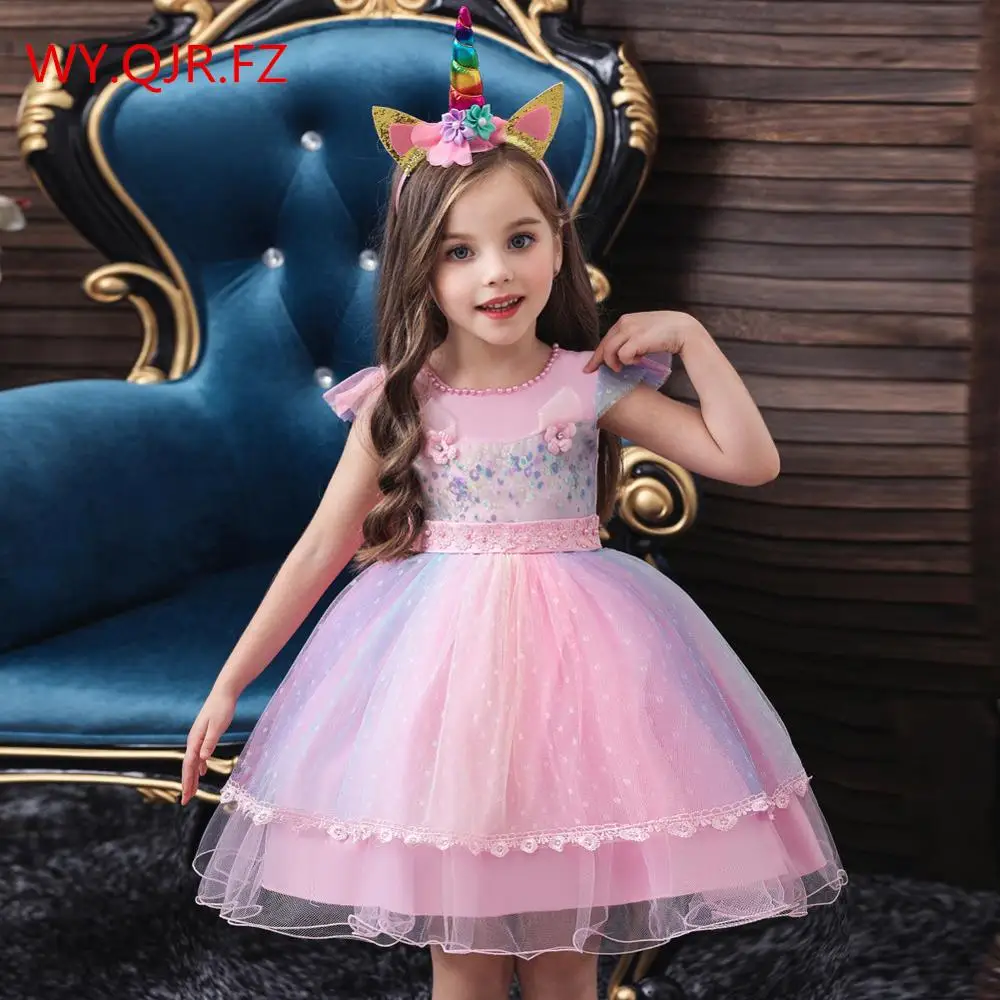 BH-756A# детская одежда платье с цветочным узором для девочек фиолетовое Короткое бальное платье Рождественский костюм с кружевом вечерние недорогое платье для выпускного вечера