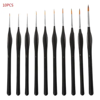 

10pcs/set Professional Fine Detail Painting Miniature Brush for Hool Line Acrylic Watercolor Oil Drawing Art Supplies XXUD