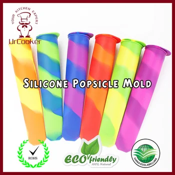 

6Pcs Colorful Silicone Push Up Ice Cream Jelly Lolly Pop Maker Popsicle Mould