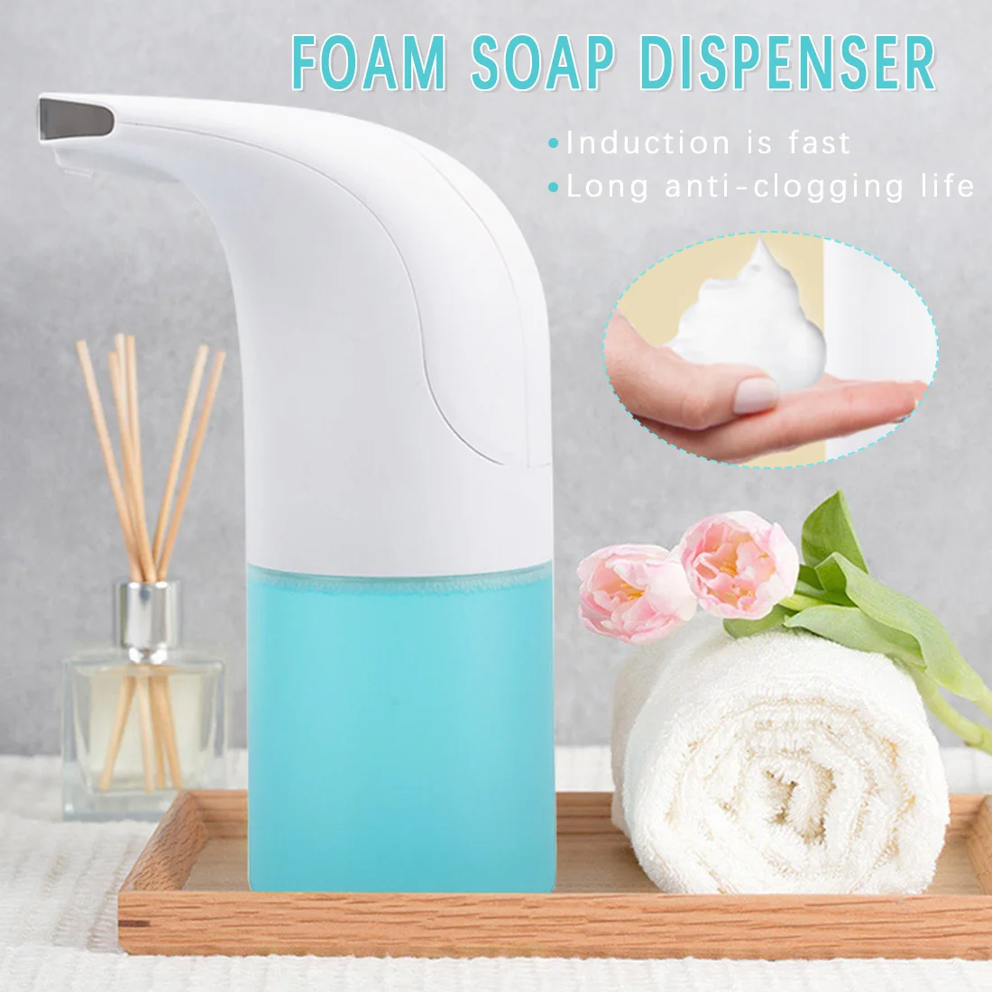 

Automatic IR Smart Sensor Touch-free Kitchen Soap Lotion Pump for Bathroom Touchless Liquid Battery Powered 250ml-700ml Soap