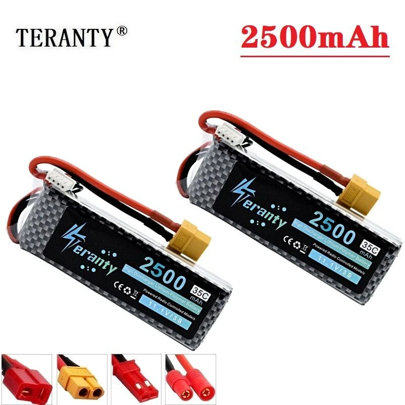 TERANTY Power 2Pcs/Lot 11.1V 2200mAh 2500mAh MAX 60C battery for RC