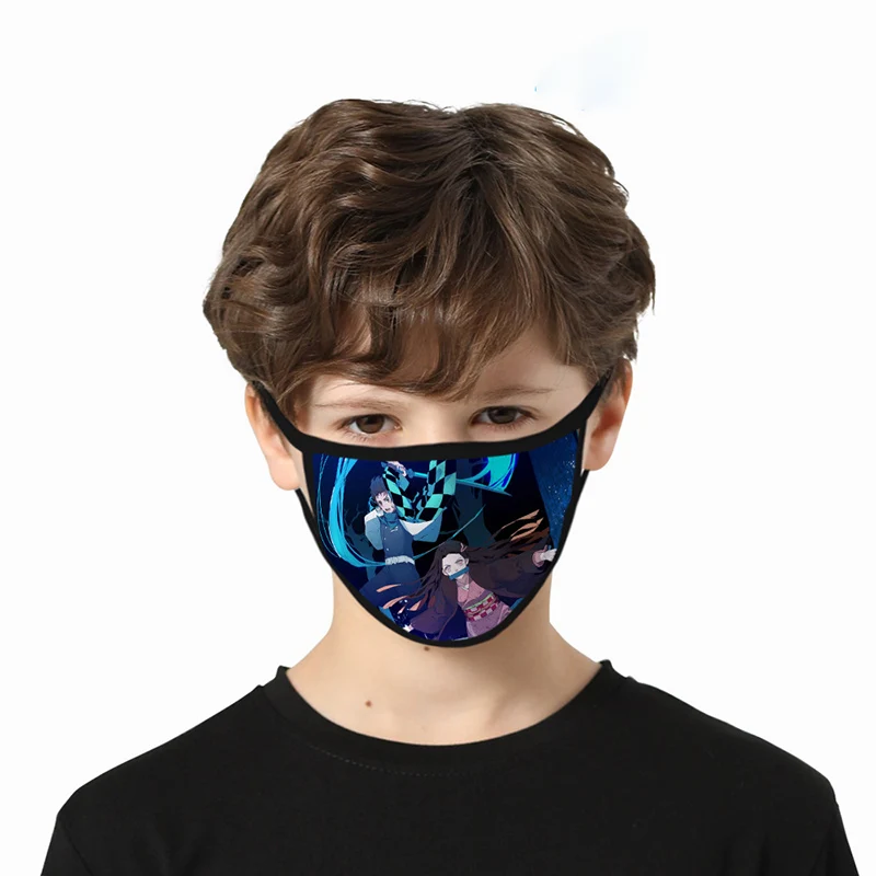 

Anime Demon Slayer Cartoon Cotton Masks Festive Party Respirator Keep Warm Cotton Cute Mask Anti Dust Mouth Muffle Respirato