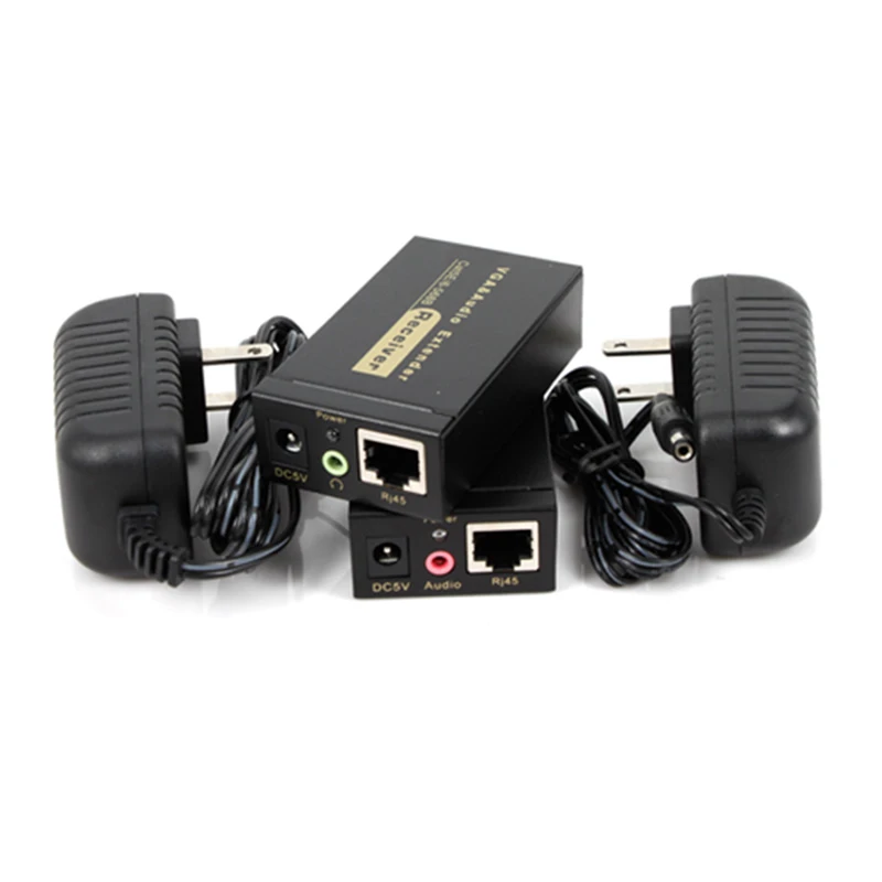 

100m HD 1080P UTP VGA Extender RJ45 1x1 Splitter with 3.5mm Audio RJ45/cat5e/6 ethernet cable for projector HDTV PC VE100