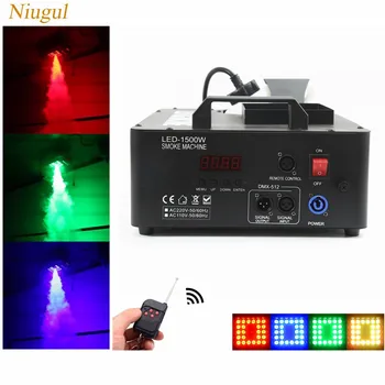 

Remote+DMX512 Control 1500W Fog Machine/24x9W LED Light RGB Pyro Vertical Smoke Machine/Stage LED Fogger For Bar DJ Club Party