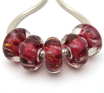 

JGWGT 1293 5X 100% Authenticity S925 Sterling Silver Beads Murano Glass beads Fit European Charms Bracelet diy jewelry Lampwork