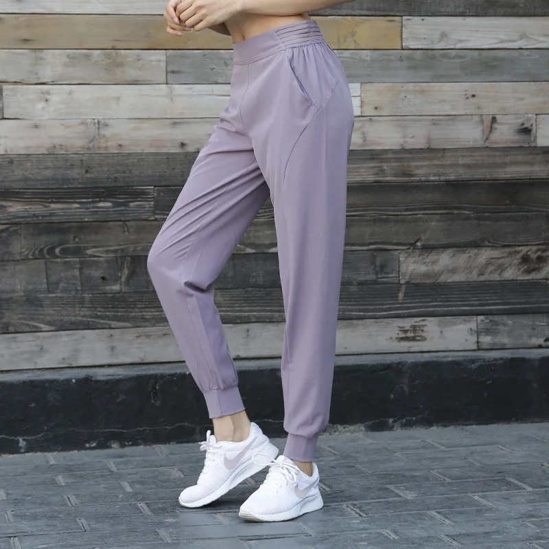 Штаны для бега, свободные дышащие леггинсы для спортзала, спортивные женские штаны для фитнеса, йоги, тянущиеся брюки для бега, тренировки, Outdoo - Цвет: Purple