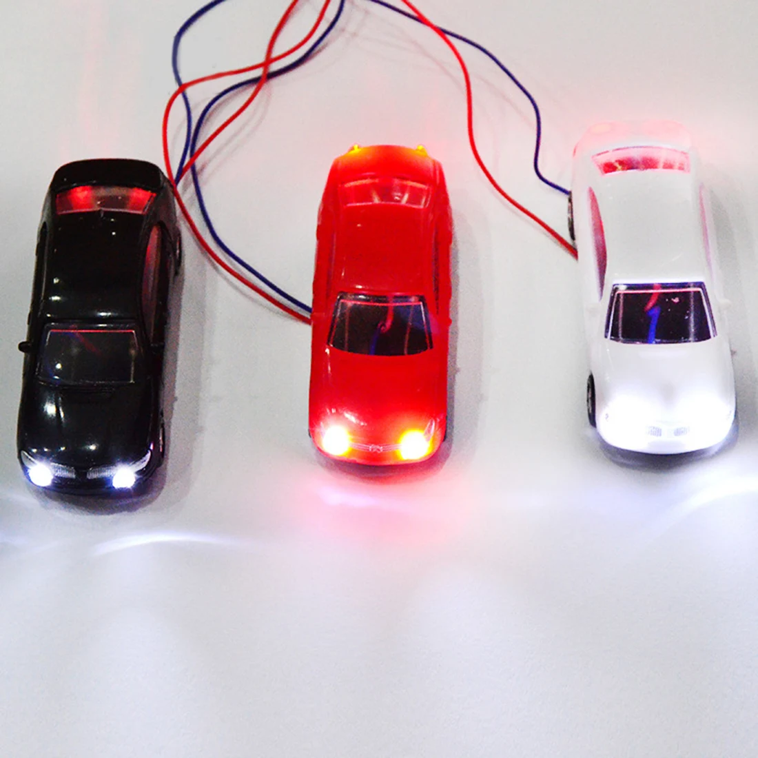  New Hot 100Pcs 1/75 1/100 1/150 Scale Artificial Luminous Model Car For DIY Architecture Sand Table