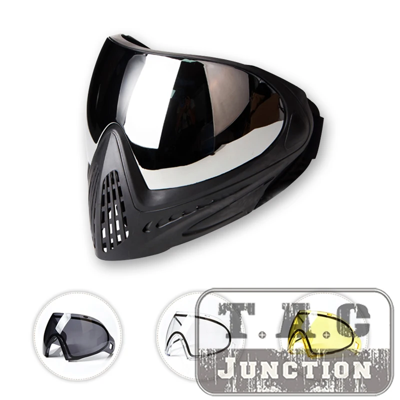 F1 Tactical Paintball Goggle Thermal Full Face Mask Anti-Fog Lens High Vision Adjustable Outdoor Airsoft Shooting | Спорт и