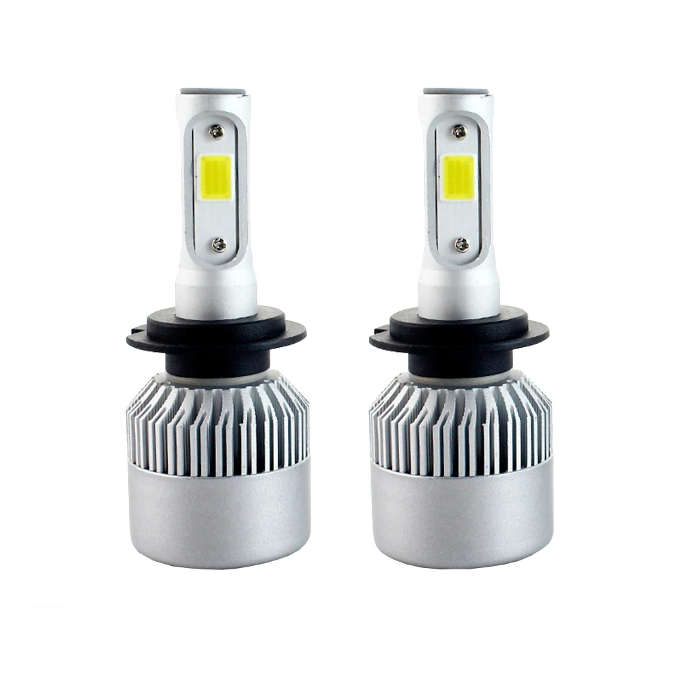 2 pieces in box LED Blubs Car Headlight All one H7 H4 H1 H8 H11 COB Bright white 72W 8000LM Auto Lamp Day light Fog | Автомобили и