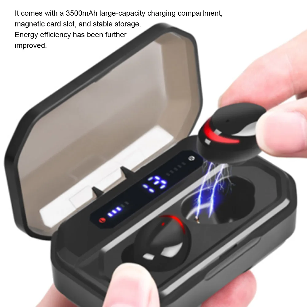 

TWS-T8S TWS Wireless Earbuds Bluetooth 5.0 IPX7 Sweatproof Waterproof Bluetooth Sport Earphone HiFi Sound 6D Surround Headphones