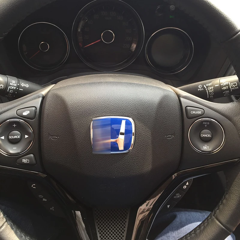 1 шт. красная эмблема на руль для Honda JAZZ Accord Civic Odyssey CRV City FIT S2000 CRZ JDM наклейка - Название цвета: Синий