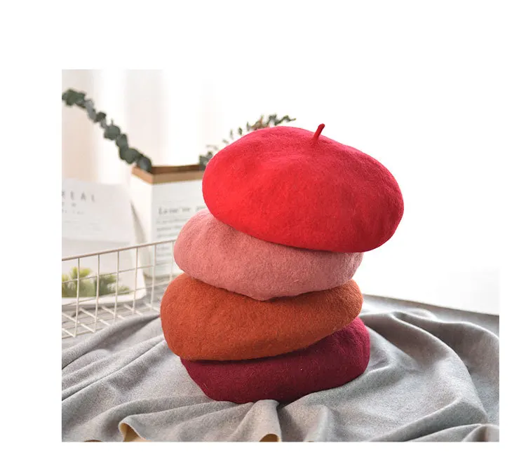 Beret Femme Winter Hat Berets Hat Woman Hat Painter Style Hat Vintage Berets Solid Color Caps Female Bonnet Warm Cap Cute Cap