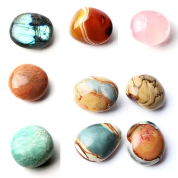 

1PC Natural Crystal Labradorite Agate Amazonite Sunstone Tumbled stone Polished Palmstone Pocket stone Reiki Healing Gift