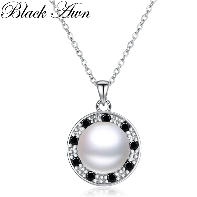 Silver Necklace Silver Color Slide Necklace Women Jewelry Classic Round Necklaces&Pendants BLACK AWN K075 silver necklace