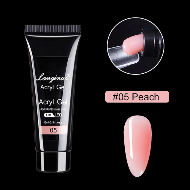15ml Poly Nail Gel Quick Extensions Builder Extend Nail Art Acrylic Gel Varnish LED/UV Clear White Finger Form Manicure Tool 05