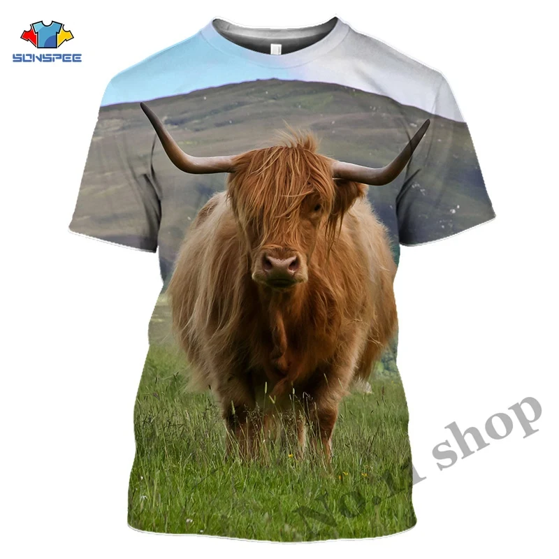 Loves highland Cattle T-shirt 3D Printed Fashion T Shirt For Men Hip Hop Style Tshirt Streetwear Casual Summer Women Animal Tops (3)