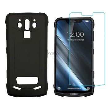 Перейти на Алиэкспресс и купить Для Doogee S90 Чехол черный мягкий чехол с черным закаленным стеклом Для Doogee S90 Pro противоударный чехол Funda Capa