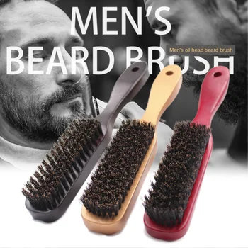

Lotus Wood 100% Boar Shaving Brush Beard Massage Black Boar Bristle Hair Brush Curved Wooden Men Beard Mustache Brushes G0314