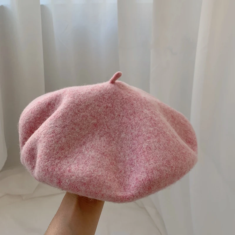 Luna&Dolphin Women 90%Wool Mushroom Rimi Blue Berets Autumn Winter Deep Eaves Knitting Artist Cap Painter Beanie Hat Sweet Color Luna&Dolphin Women 90%Wool Mushroom Rimi Blue Berets Autumn Winter Deep Eaves Knitting Artist Cap Painter Beanie Hat Sweet Color