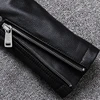 Mauroicardi Spring Black Pu Leather Motorcycle Jacket for Men Style Long Sleeve Zipper Pockets Mens Leather Jackets and Coats 4