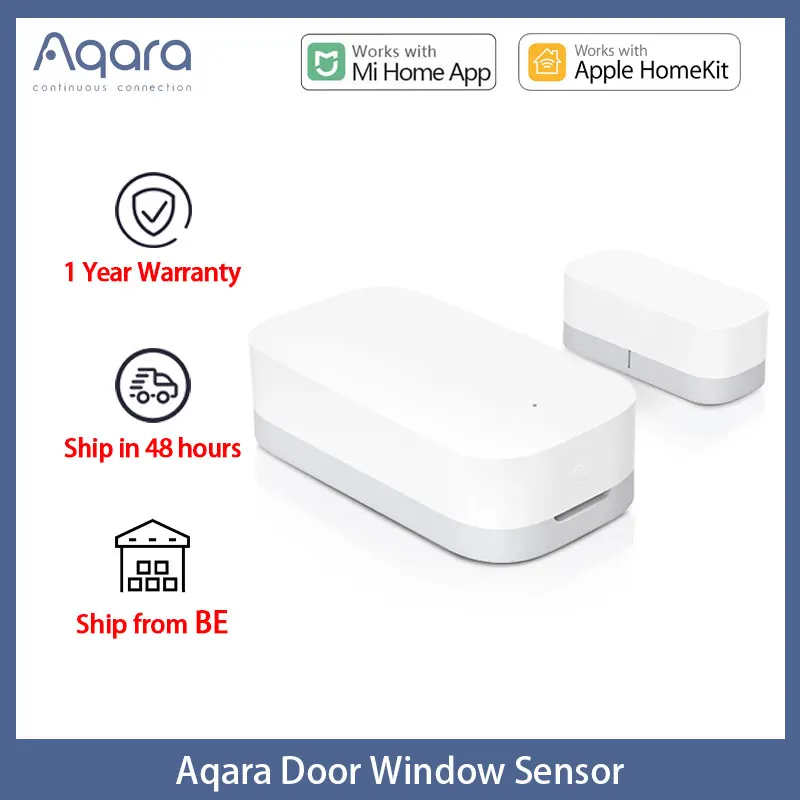 Aqara Smart Mini Sensor de ventana de puerta inalámbrica Zigbee Conexión de sensores inteligentes de puerta trabajo con Mi aplicación para hogares para Android IOS MCCGQ11LM