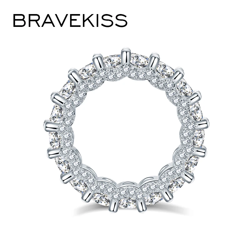 BRAVEKISS Eternity обручальные кольца с цирконием для женщин CZ обещания обручальное кольцо на палец женское кольцо Bague ювелирные изделия BUR0579A