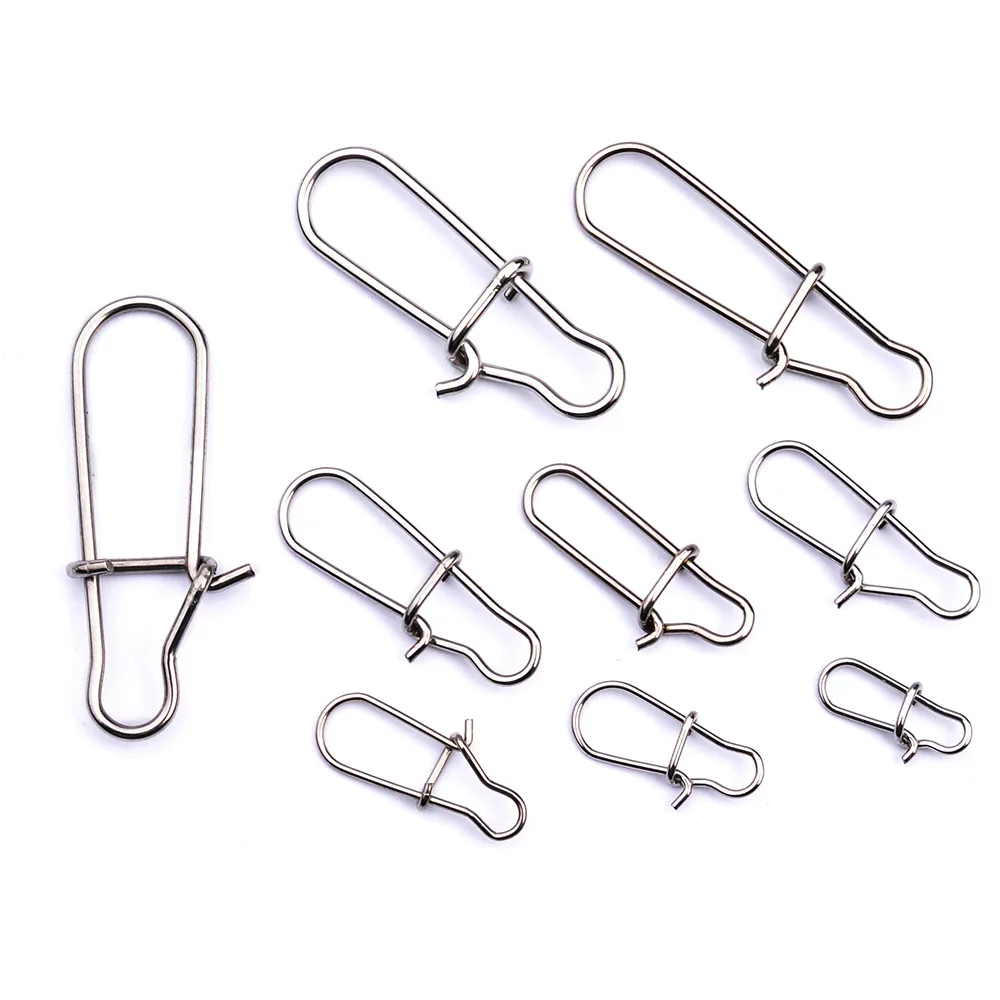 50 pcs Bearing Swivel Fishing Connector Stainless Steel Fishhook Carp Snap  Lure Solid Ring Swivel Tackle