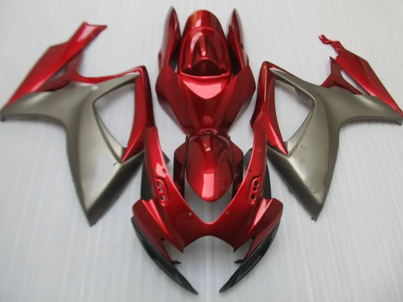 Комплект обтекателей под давлением для GSXR600 750 K6 06 07 GSXR 600 2006 2007 ABS красный серый