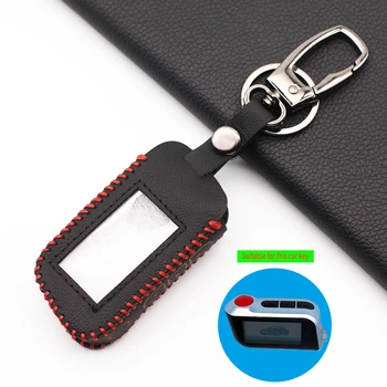 

for Starline A39 A96 A93 A36 A63 Russian Two Way Version Remote Control LCD Car Alarm 100% Leather Key Case Keychain Fob Cover