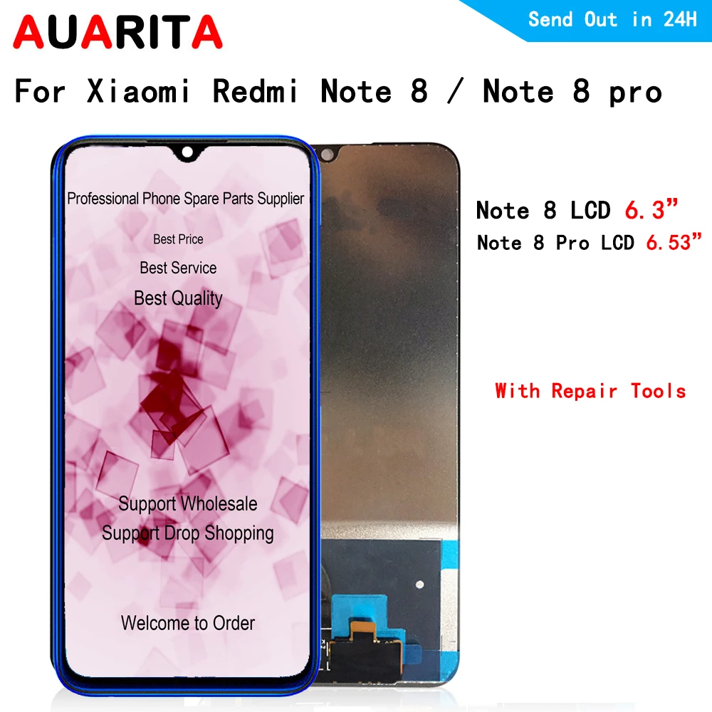 

LCD For xiaomi redmi Note8 Note 8 pro LCD Display Screen Touch Panel Digitizer sensor with frame Assembly Full Display