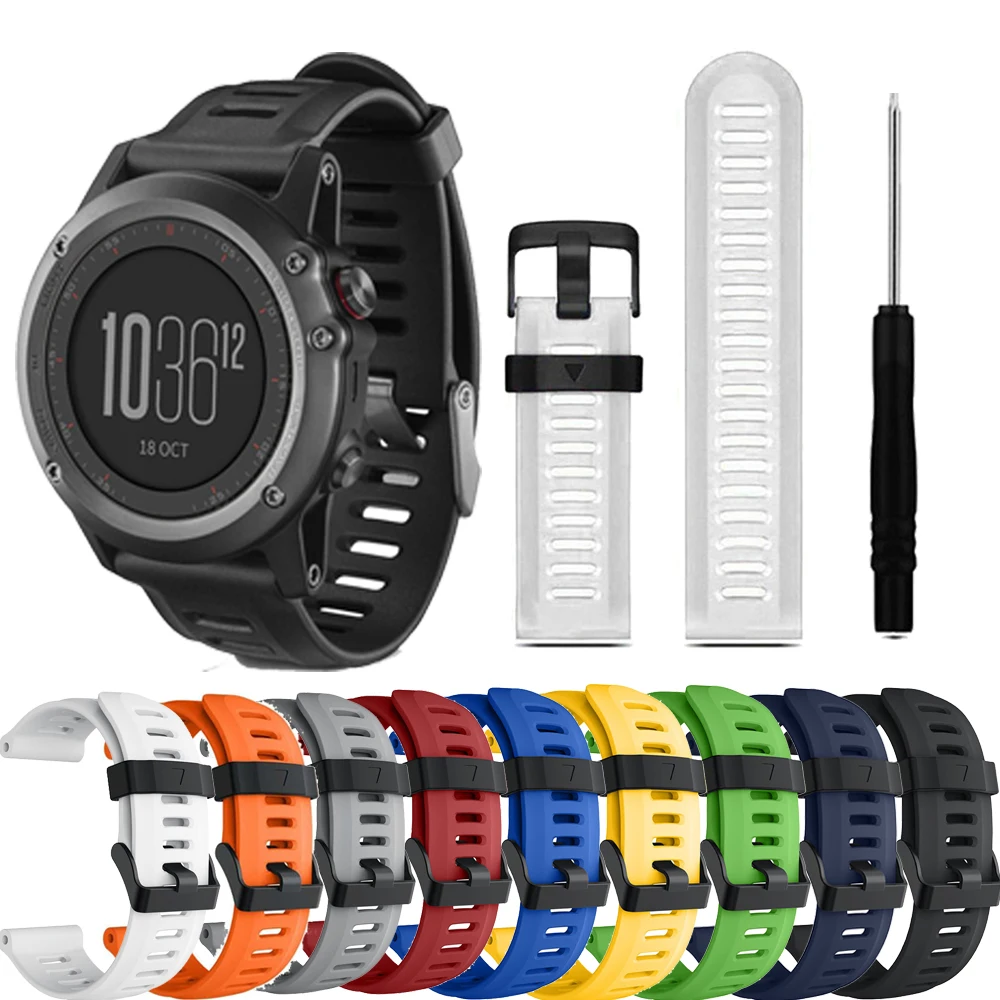 Watchband-Colorful-Straps-for-Garmin-Fenix-5X-6X-5XPlus-3-3HR-Silicone-Band-26mm-Wristband-Bracelet