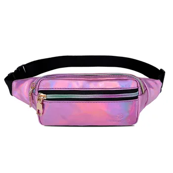 

15PCS / LOT European American Style Leather Waist Pack Large capacity Laser Fanny bag