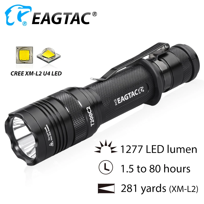 EAGTAC T200C2 XML2 SFT40 1277lm светодиодная вссветильник полицейский фонарь 18650 CR23A