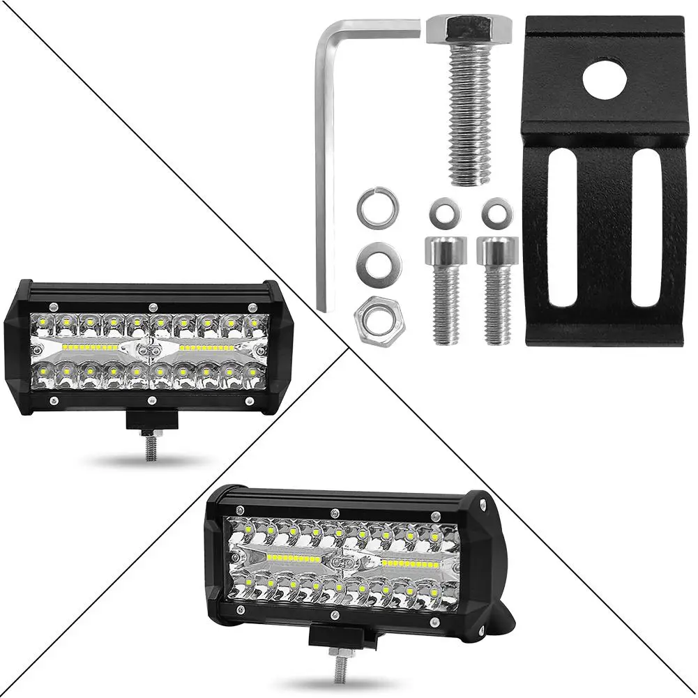 

HiMISS 2pcs 6 inch 120W High Power LED Strip Lights Off-Car Top Refit Light Bar Working Lamp