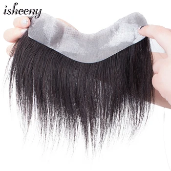 

Men Toupee 4x18cm 100% Human Hair Piece For Men V Style Front Toupee Wig 6" Short Remy Hair With PU Skin Base Natural Hair