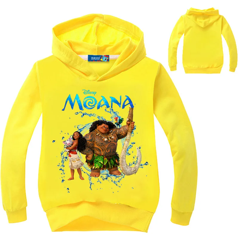 Moana/повседневные толстовки для мальчиков и девочек; сезон весна-осень; хлопковые короткие детские толстовки; детская одежда; свитер с длинными рукавами