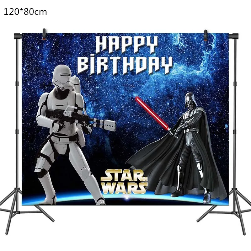 Star Wars Theme Birthday Tableware Set Tablecloth Napkins Birthday Party Table Cover Flags Plates Cups Decora Boys Kids Favors 