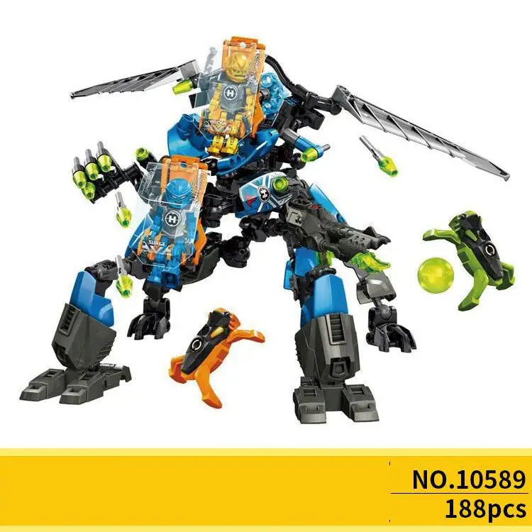 

10589 factory 6 surge & rocka 2 in 1 combat machine building block Toys