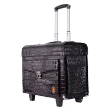 Деревянный багаж на колесиках из искусственной кожи 16/20 дюймов, сумка в стиле ретро, деловая, черная, на колесиках, чемодан, сумка, переносная, роскошная, для путешествий