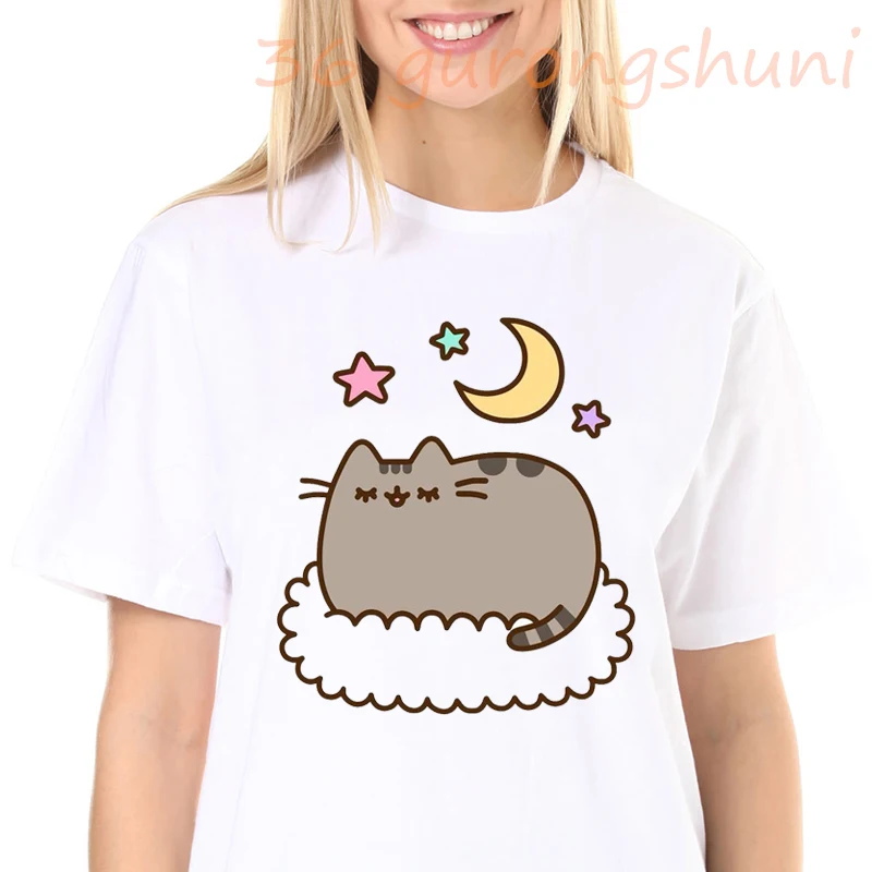

Korea Ulzzang cat loves animal dog print t shirt women cute summer short sleeve tops tees casual loose fun spoof couple T-shirt