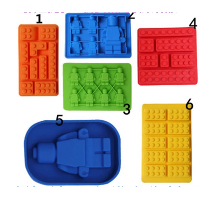 1 стук силиконовые Lego Bouwstenen робот 3D DIY пресс форм Chocolade лоток Желе Десерт брауни Gebak