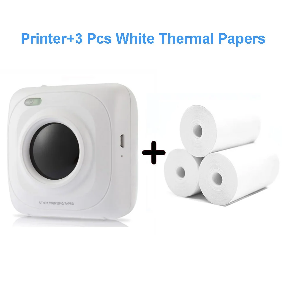 P1 3 Rolls Paper PAPERANG Мини термопринтер Bluetooth портативный фотопринтер для мобильного телефона Android iOS Impresoras Fotos подарок - Цвет: P1 3 Rolls Paper