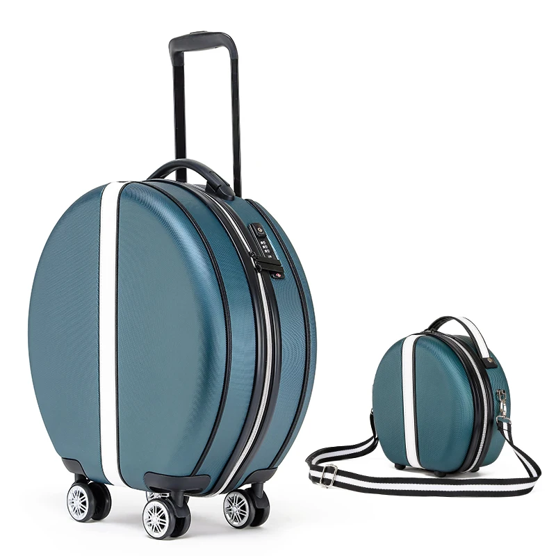Корейский ретро для женщин сумки на колёсиках наборы Spinner милый светильник дорожные сумки 18 дюймов кабина пароль чемодан колеса - Цвет: Green Set